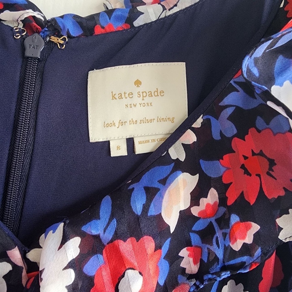 NEW Kate spade silk floral midi dress size 8 - Picture 6 of 6